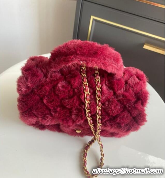 Market Sells Chanel Rabbit Fur Mini Classic Handbag With Top Handle AS2431 Red 2025