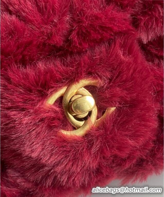 Market Sells Chanel Rabbit Fur Mini Classic Handbag With Top Handle AS2431 Red 2025