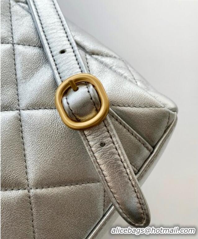Top Design Chanel Calfskin Leather Backpack Bag AS5793 Silver 2025