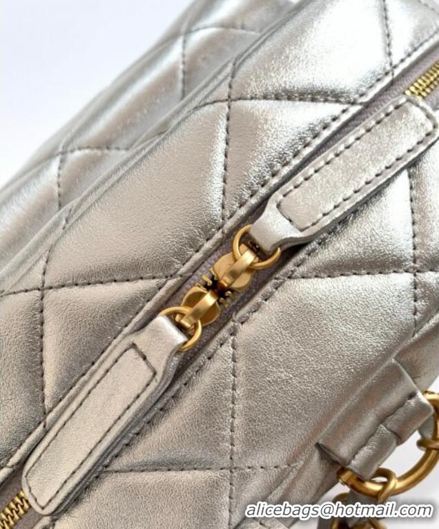 Top Design Chanel Calfskin Leather Backpack Bag AS5793 Silver 2025