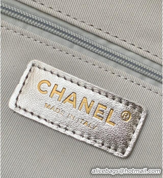 Top Design Chanel Calfskin Leather Backpack Bag AS5793 Silver 2025