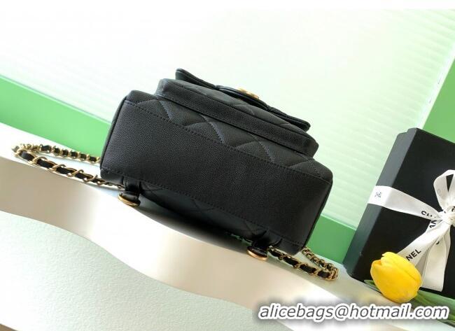 Top Grade Chanel Calfskin Leather Backpack Bag AS5793 Black 2025