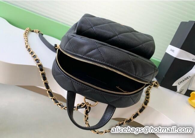 Top Grade Chanel Calfskin Leather Backpack Bag AS5793 Black 2025