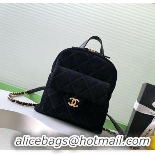 Buy New Cheap Chanel Suede Backpack Bag AS5793 Black 2025