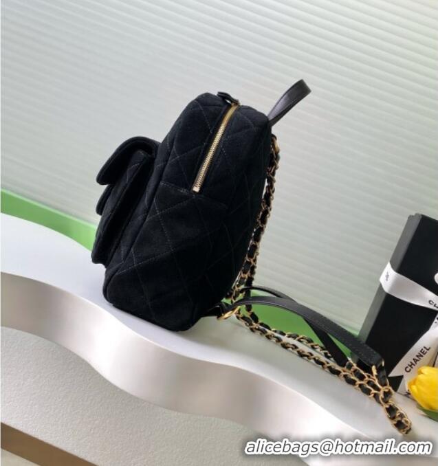 Buy New Cheap Chanel Suede Backpack Bag AS5793 Black 2025