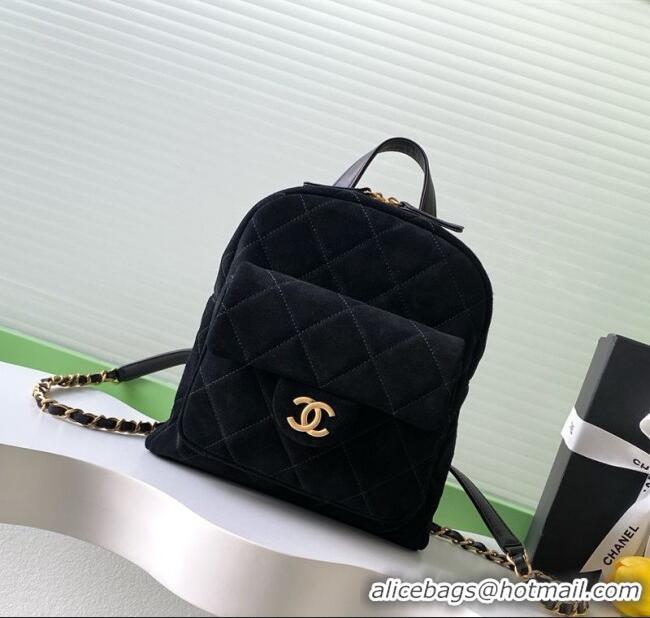 Buy New Cheap Chanel Suede Backpack Bag AS5793 Black 2025