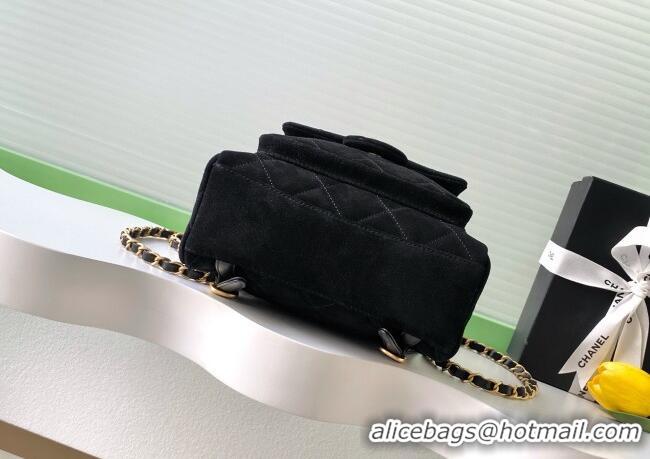 Buy New Cheap Chanel Suede Backpack Bag AS5793 Black 2025