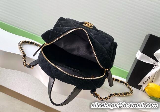 Buy New Cheap Chanel Suede Backpack Bag AS5793 Black 2025