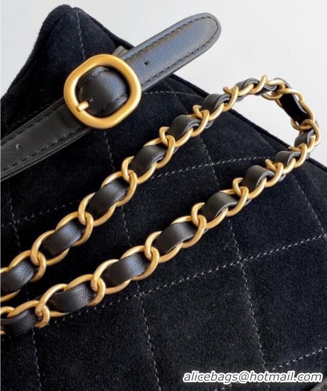 Buy New Cheap Chanel Suede Backpack Bag AS5793 Black 2025