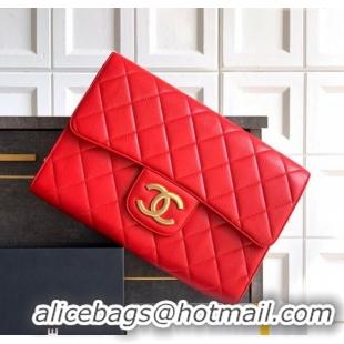 Traditional Discount Chanel Calfskin Leather Large Clutch AP4944 Red 2025