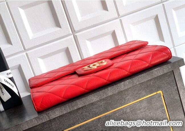 Traditional Discount Chanel Calfskin Leather Large Clutch AP4944 Red 2025