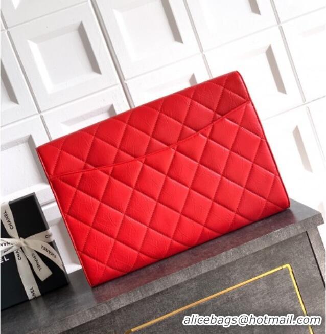 Traditional Discount Chanel Calfskin Leather Large Clutch AP4944 Red 2025