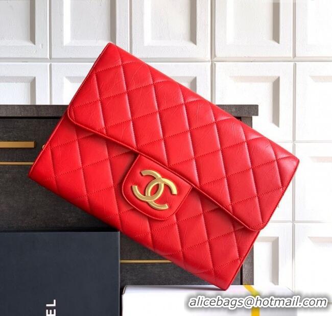 Traditional Discount Chanel Calfskin Leather Large Clutch AP4944 Red 2025