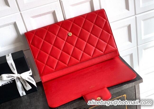 Traditional Discount Chanel Calfskin Leather Large Clutch AP4944 Red 2025