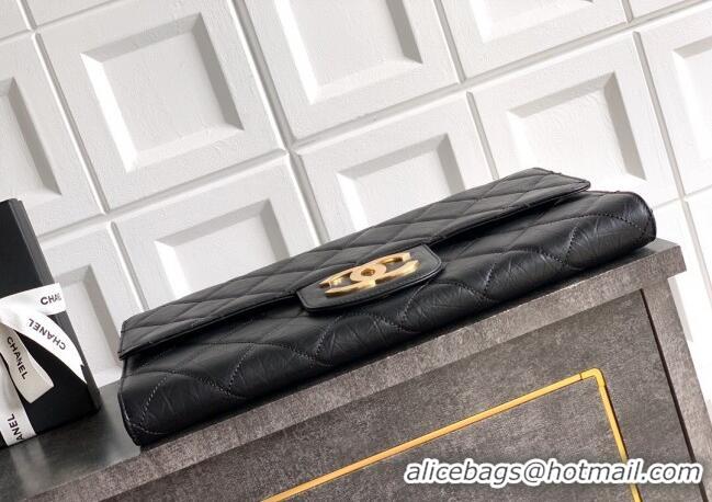 Buy Discount Chanel Calfskin Leather Large Clutch AP4944 Black 2025