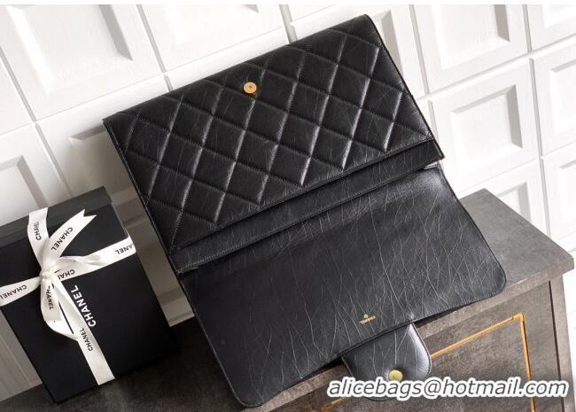 Buy Discount Chanel Calfskin Leather Large Clutch AP4944 Black 2025