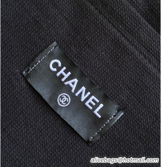 Luxury Cheap Chanel Coco Beach Bag A7567 Black 2025
