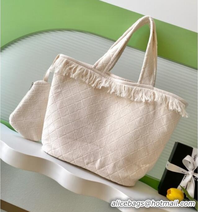 Famous Brand Chanel Coco Beach Bag A7567 White 2025