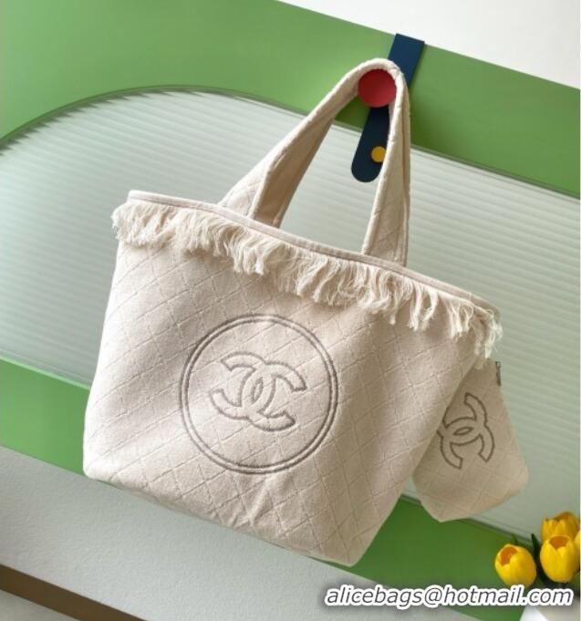 Famous Brand Chanel Coco Beach Bag A7567 White 2025