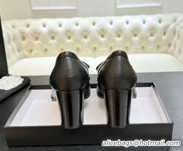 Grade Chanel Lambskin Leather Pumps with CC Foldover Black 2025 G46692 1031123