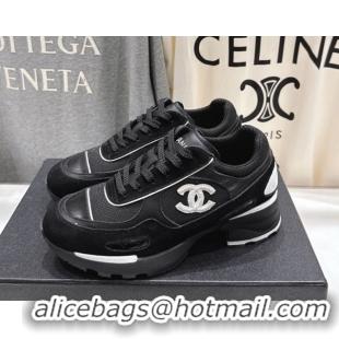 Buy Luxury Chanel Suede and Mesh Sneakers Black 2025 G46872 1031137