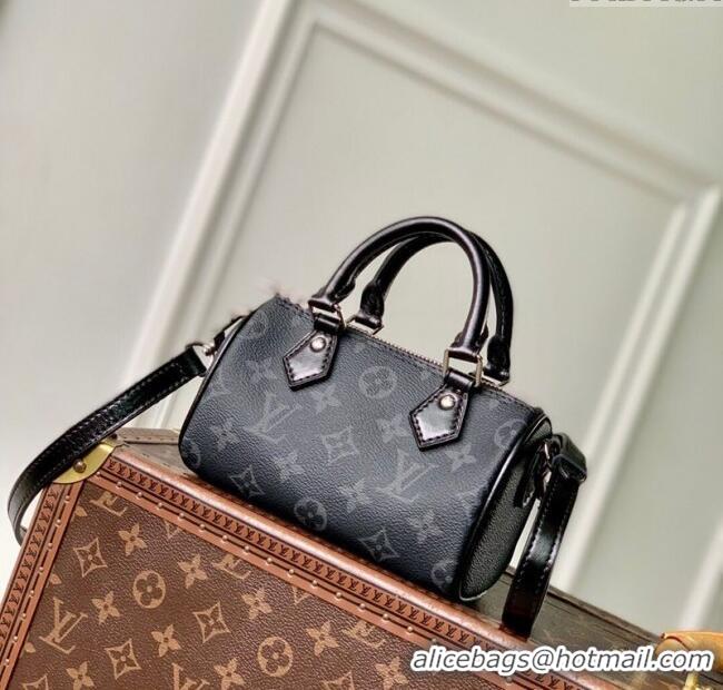 Buy Discount Louis Vuitton Nano Speedy Bag in Black Monogram Eclipse Canvas M26573 2025