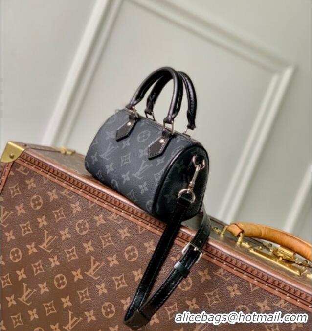 Buy Discount Louis Vuitton Nano Speedy Bag in Black Monogram Eclipse Canvas M26573 2025