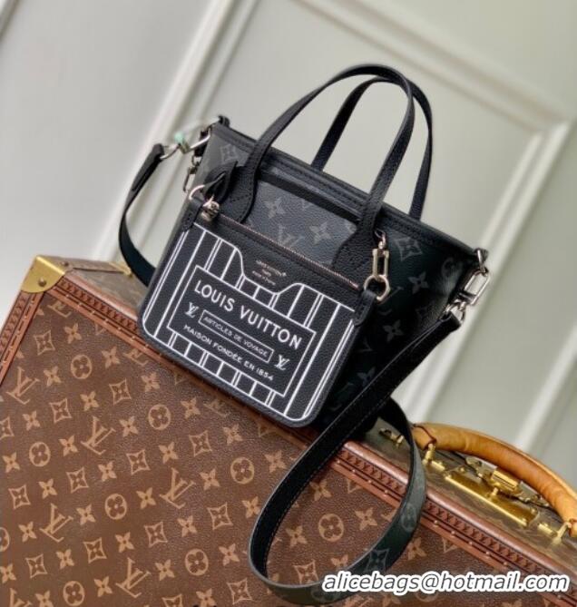 Good Taste Louis Vuitton Neverfull Inside Out BB Tote Bag M12099 Black Leather/Monogram Eclipse Canvas 2025