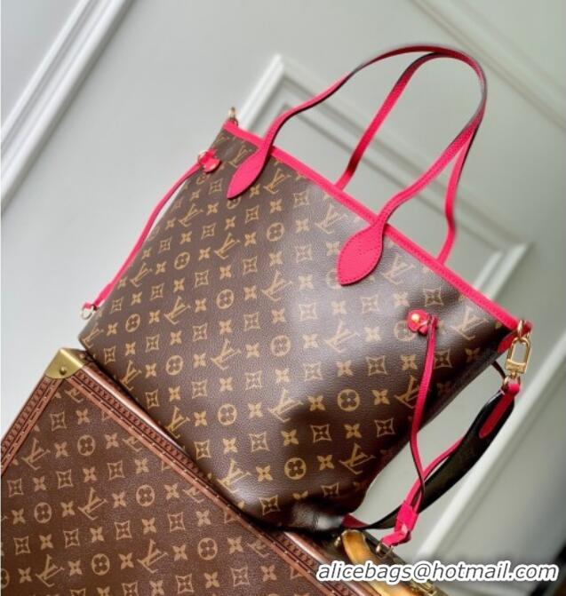 Shop Discount Louis Vuitton Neverfull Bandouliere Inside Out MM Tote bag Monogram Canvas/Pondichery Pink Textile M12707 