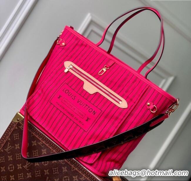 Shop Discount Louis Vuitton Neverfull Bandouliere Inside Out MM Tote bag Monogram Canvas/Pondichery Pink Textile M12707 