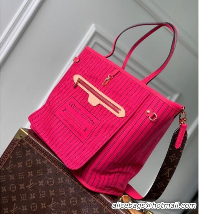 Shop Discount Louis Vuitton Neverfull Bandouliere Inside Out MM Tote bag Monogram Canvas/Pondichery Pink Textile M12707 