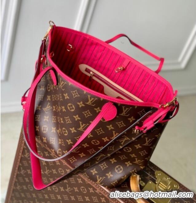 Shop Discount Louis Vuitton Neverfull Bandouliere Inside Out MM Tote bag Monogram Canvas/Pondichery Pink Textile M12707 