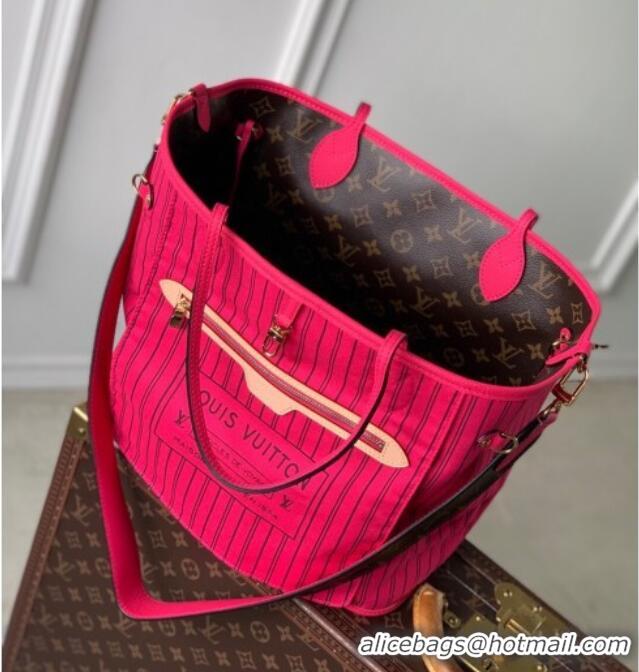Shop Discount Louis Vuitton Neverfull Bandouliere Inside Out MM Tote bag Monogram Canvas/Pondichery Pink Textile M12707 