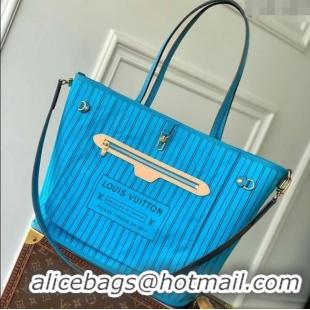 Top Design Louis Vuitton Neverfull Bandoulière Inside Out MM Tote bag Monogram Canvas/Gaston Blue Textile M13753 2025