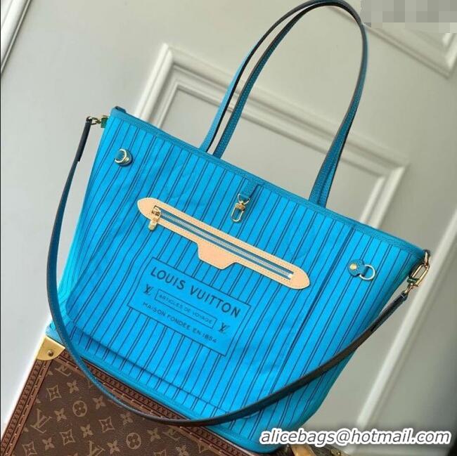 Top Design Louis Vuitton Neverfull Bandoulière Inside Out MM Tote bag Monogram Canvas/Gaston Blue Textile M13753 2025