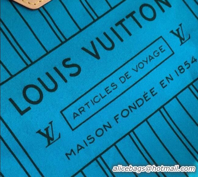 Top Design Louis Vuitton Neverfull Bandoulière Inside Out MM Tote bag Monogram Canvas/Gaston Blue Textile M13753 2025
