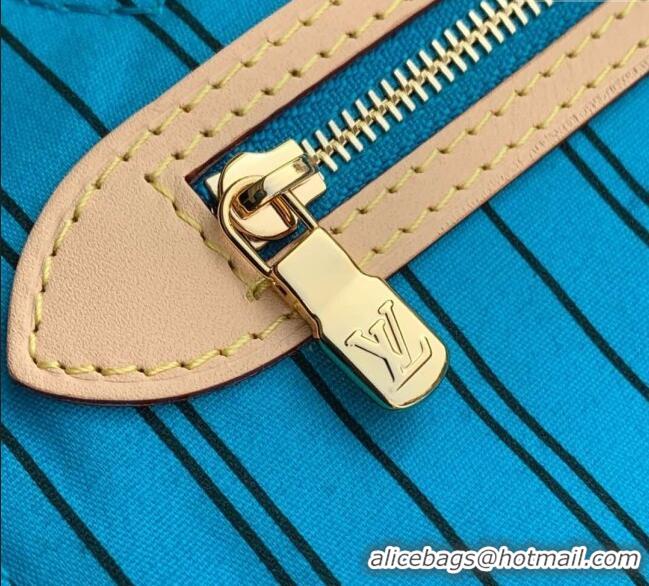 Top Design Louis Vuitton Neverfull Bandoulière Inside Out MM Tote bag Monogram Canvas/Gaston Blue Textile M13753 2025