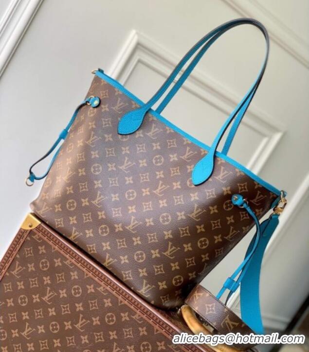 Top Design Louis Vuitton Neverfull Bandoulière Inside Out MM Tote bag Monogram Canvas/Gaston Blue Textile M13753 2025