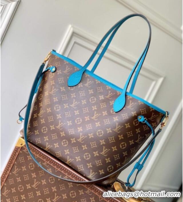 Top Design Louis Vuitton Neverfull Bandoulière Inside Out MM Tote bag Monogram Canvas/Gaston Blue Textile M13753 2025