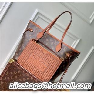 New Fashion Louis Vuitton Neverfull Bandouliere Inside Out MM Tote bag Monogram Canvas/Tan Brown Leather M12061 2025