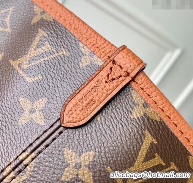 New Fashion Louis Vuitton Neverfull Bandouliere Inside Out MM Tote bag Monogram Canvas/Tan Brown Leather M12061 2025