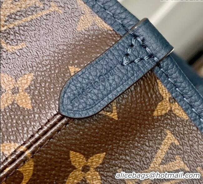 Promotional Louis Vuitton Neverfull Bandouliere Inside Out MM Tote bag Monogram Canvas/Navy Blue Leather M14994 2025