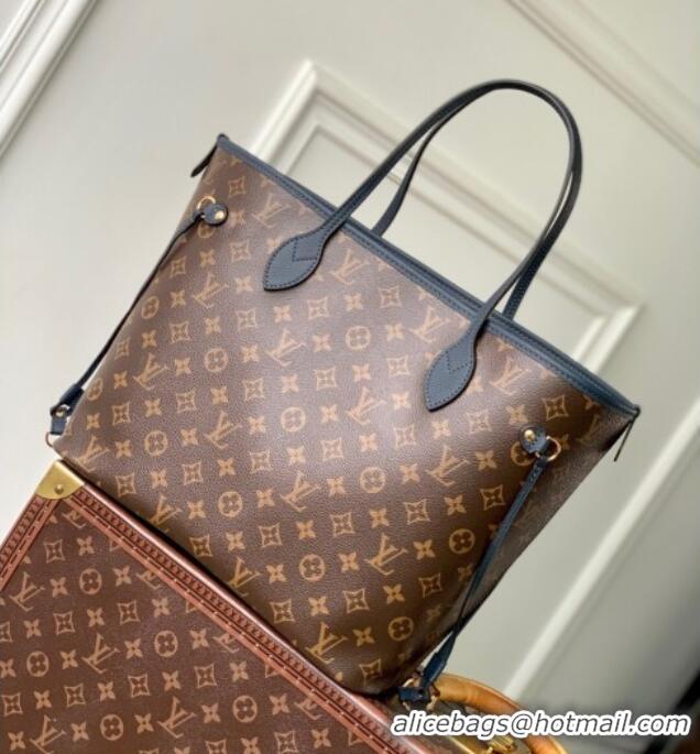 Promotional Louis Vuitton Neverfull Bandouliere Inside Out MM Tote bag Monogram Canvas/Navy Blue Leather M14994 2025