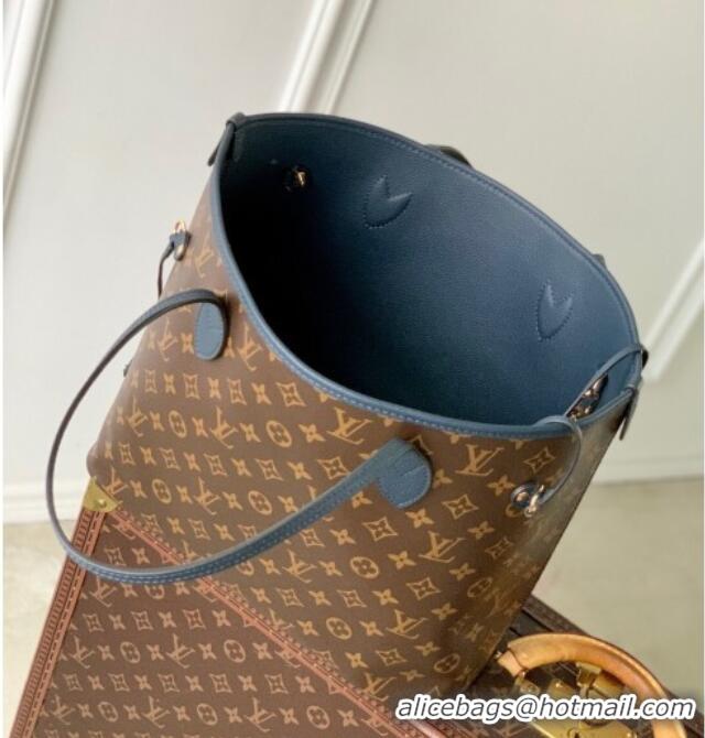 Promotional Louis Vuitton Neverfull Bandouliere Inside Out MM Tote bag Monogram Canvas/Navy Blue Leather M14994 2025