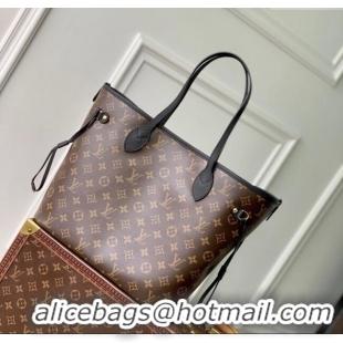 Shop Discount Louis Vuitton Neverfull Bandoulière Inside Out MM Tote bag Monogram Canvas/Black Leather M14994 2025