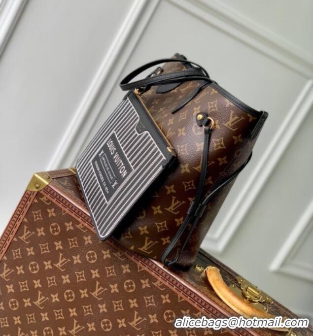 Shop Discount Louis Vuitton Neverfull Bandoulière Inside Out MM Tote bag Monogram Canvas/Black Leather M14994 2025
