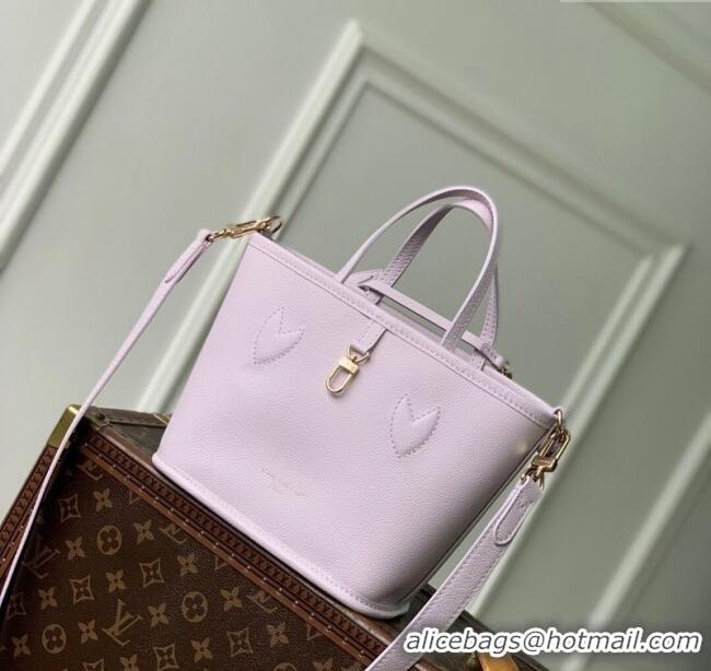 Best Quality Louis Vuitton Neverfull Inside Out BB Tote Bag in Misty Lilac Purple Leather/Monogram Canvas M25656 2025