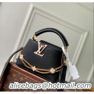 Top Grade Louis Vuitton Capucines BB Bag in Taurillon Leather M25862 Black 2025