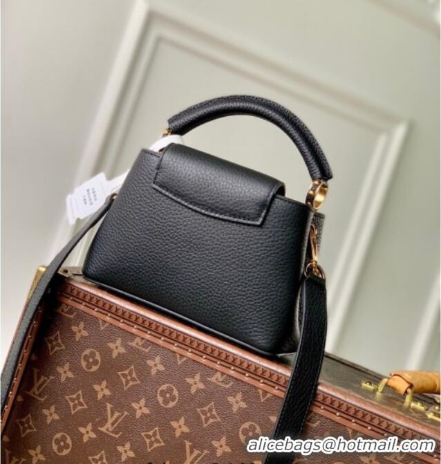 Top Grade Louis Vuitton Capucines BB Bag in Taurillon Leather M25862 Black 2025