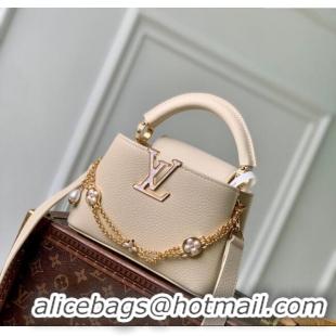 Luxury Discount Louis Vuitton Capucines BB Bag in Taurillon Leather M25862 Quartz Beige 2025